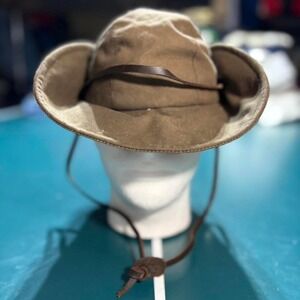 The Australian Outback Collection Oilskin Tin Cloth Waxed Bush Hat Safari Small